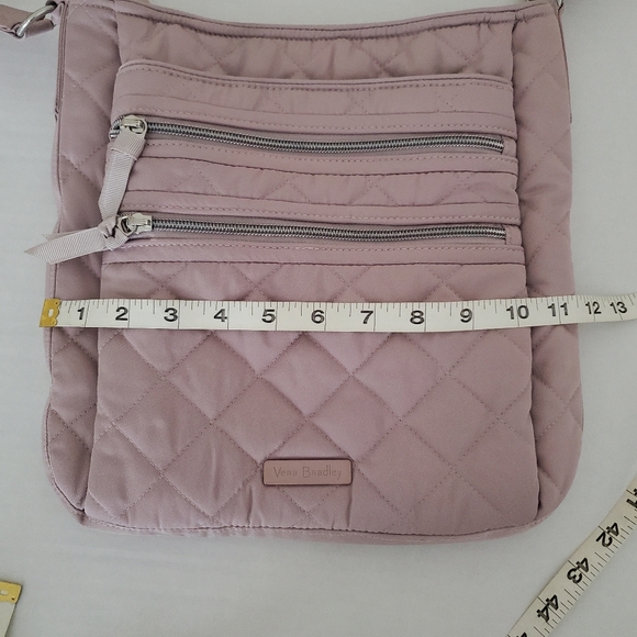 Vera Bradley Triple Zip Lavender Quilted Crossbody Hipster Bag - Picture 9 of 11